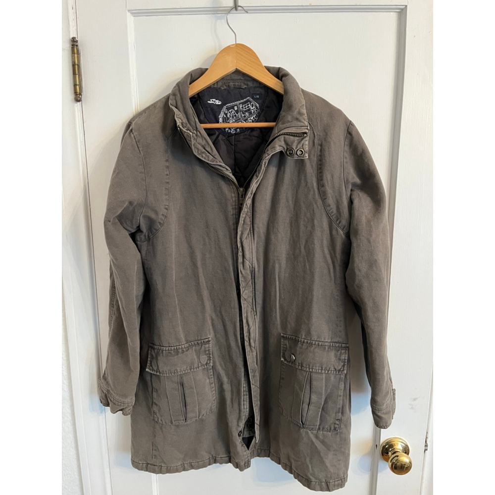Sitka Linen/Cotton Blend Jacket Womens Size Large Full Zip Olive Green
